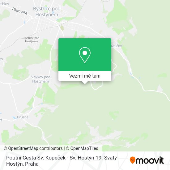 Poutní Cesta Sv. Kopeček - Sv. Hostýn 19. Svatý Hostýn mapa