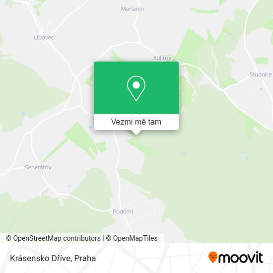 Krásensko Dříve mapa