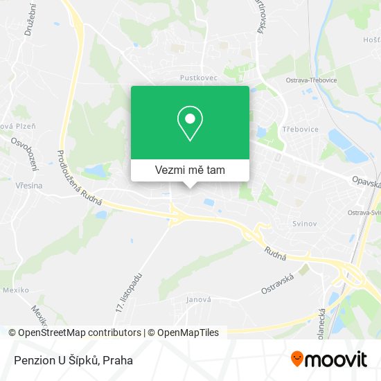Penzion U Šípků mapa