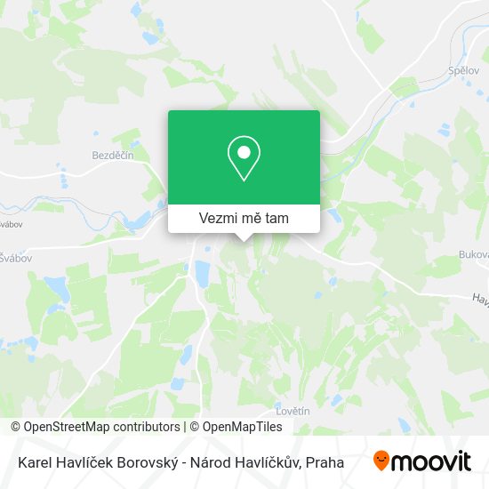 Karel Havlíček Borovský - Národ Havlíčkův mapa