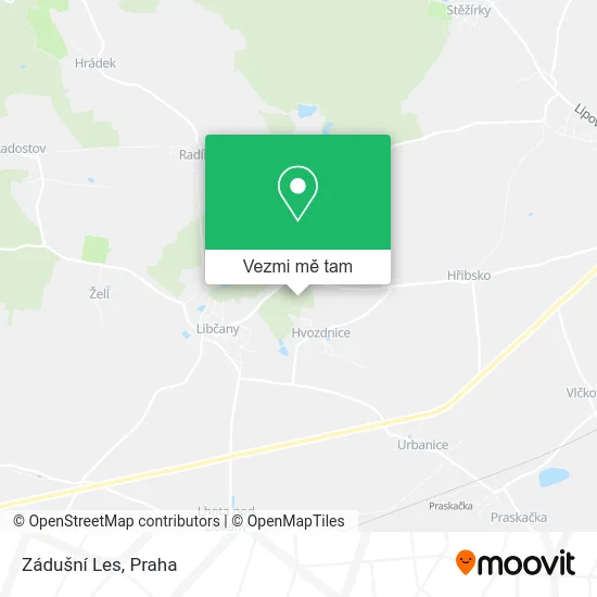 Zádušní Les mapa