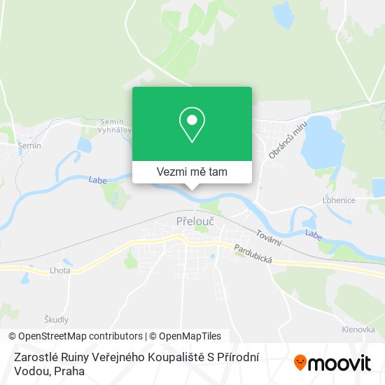 Zarostlé Ruiny Veřejného Koupaliště S Přírodní Vodou mapa