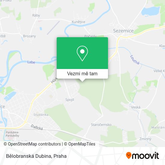Bělobranská Dubina mapa