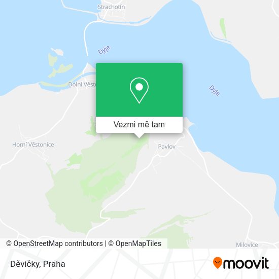 Děvičky mapa