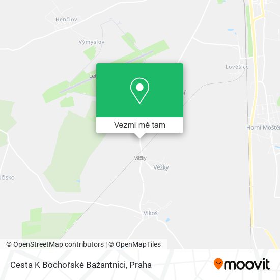 Cesta K Bochořské Bažantnici mapa