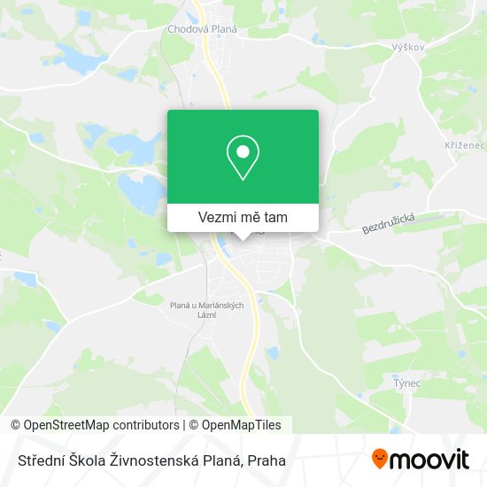 Střední Škola Živnostenská Planá mapa