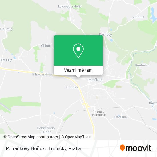 Petráčkovy Hořické Trubičky mapa