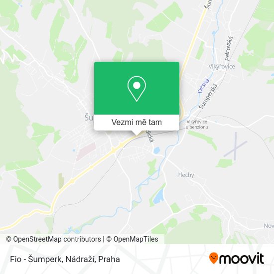 Fio - Šumperk, Nádraží mapa