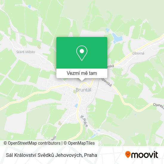 Sál Království Svědků Jehovových mapa