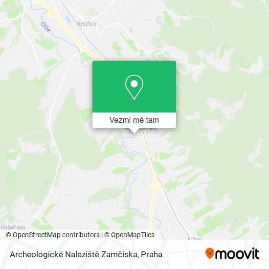 Archeologické Naleziště Zamčiska mapa