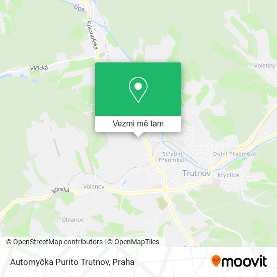 Automyčka Purito Trutnov mapa
