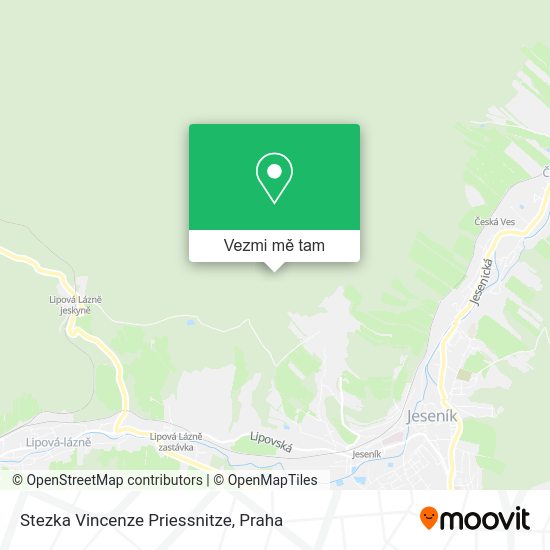 Stezka Vincenze Priessnitze mapa