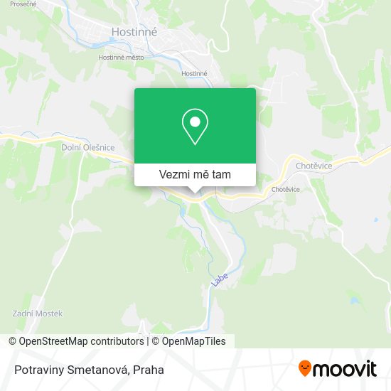Potraviny Smetanová mapa