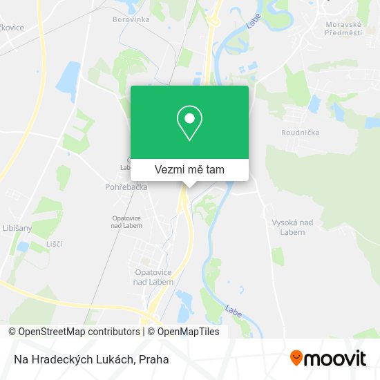 Na Hradeckých Lukách mapa