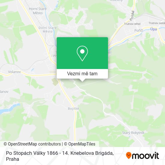 Po Stopách Války 1866 - 14. Knebelova Brigáda mapa