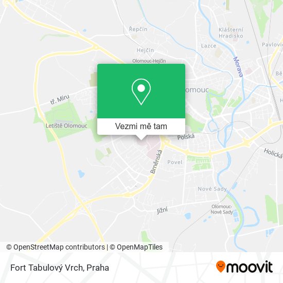Fort Tabulový Vrch mapa