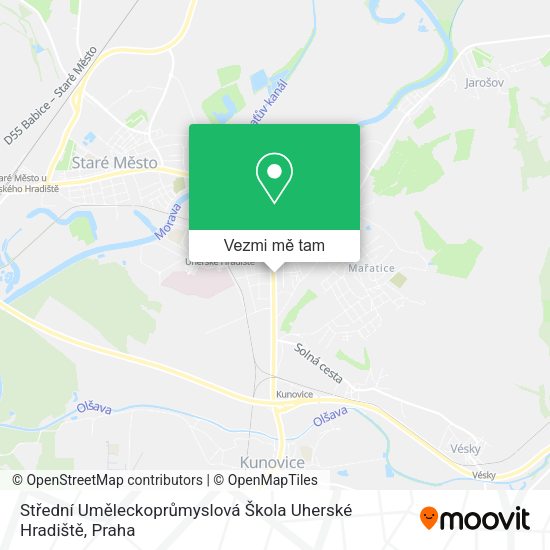 Střední Uměleckoprůmyslová Škola Uherské Hradiště mapa