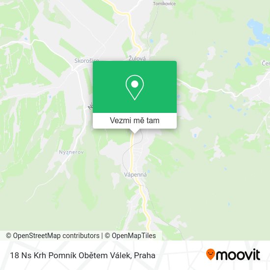 18 Ns Krh Pomník Obětem Válek mapa