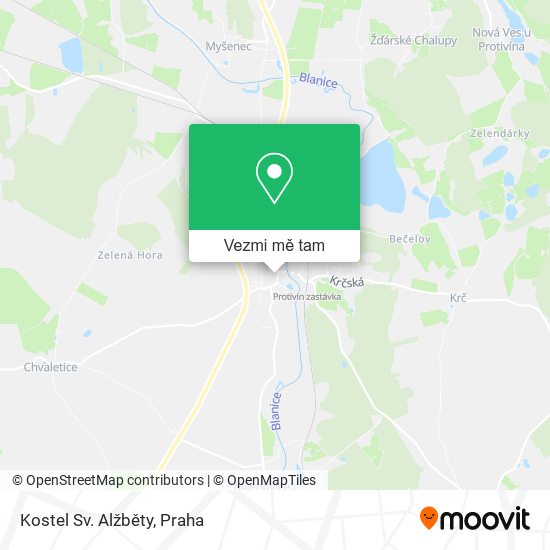 Kostel Sv. Alžběty mapa