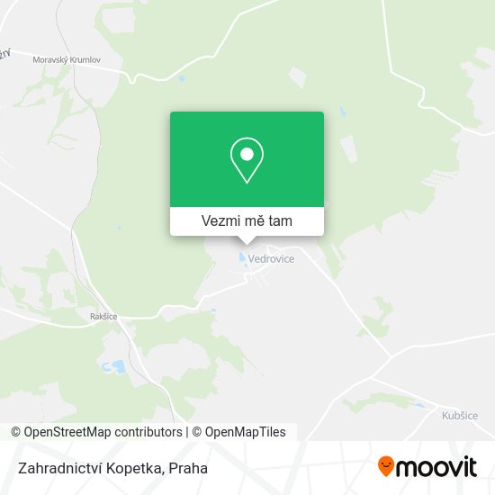 Zahradnictví Kopetka mapa