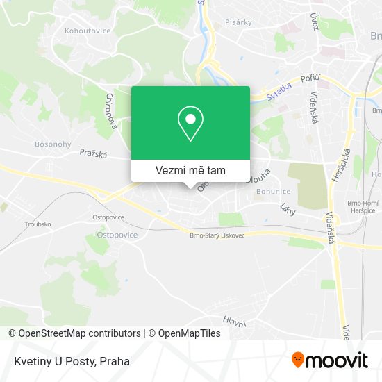 Kvetiny U Posty mapa