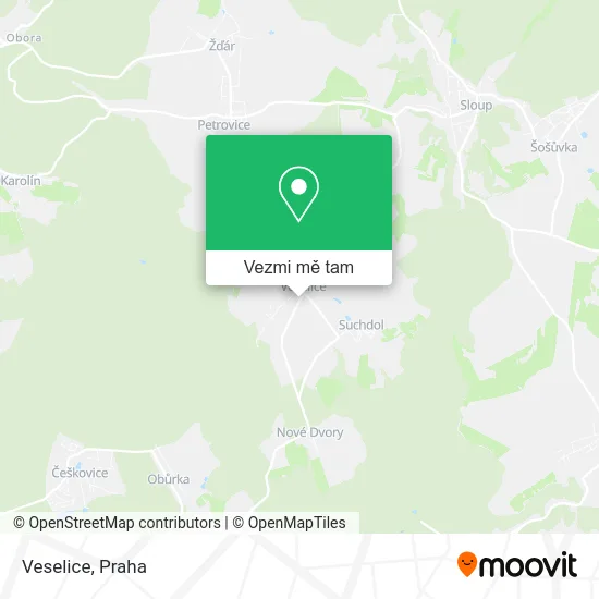 Veselice mapa