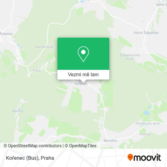 Kořenec (Bus) mapa