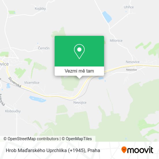 Hrob Maďarského Uprchlíka (+1945) mapa