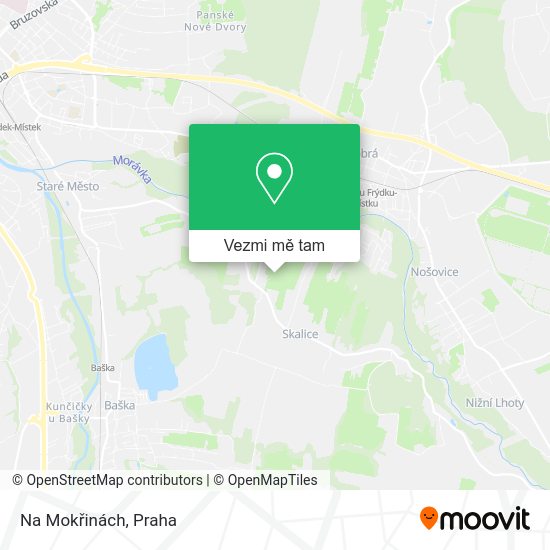 Na Mokřinách mapa