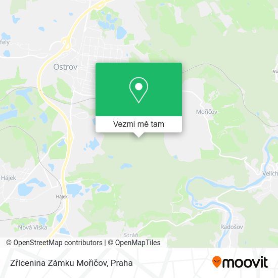 Zřícenina Zámku Mořičov mapa