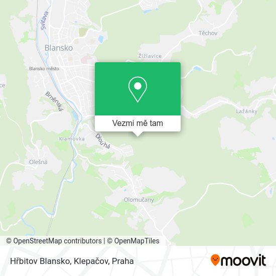 Hřbitov Blansko, Klepačov mapa