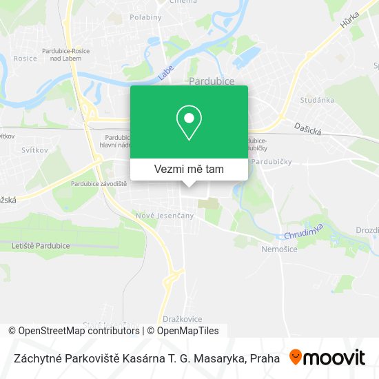 Záchytné Parkoviště Kasárna T. G. Masaryka mapa