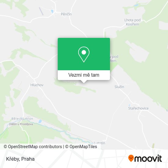 Křéby mapa