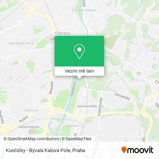 Kunčičky - Bývalá Kalová Pole mapa