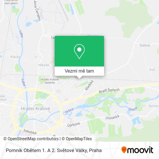 Pomník Obětem 1. A 2. Světové Války mapa