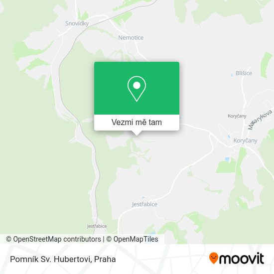 Pomník Sv. Hubertovi mapa