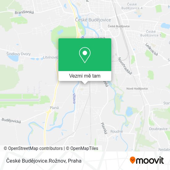 České Budějovice.Rožnov mapa