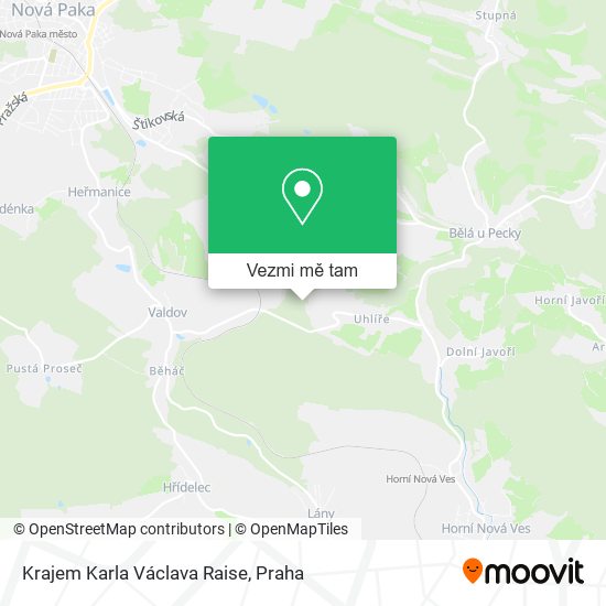 Krajem Karla Václava Raise mapa