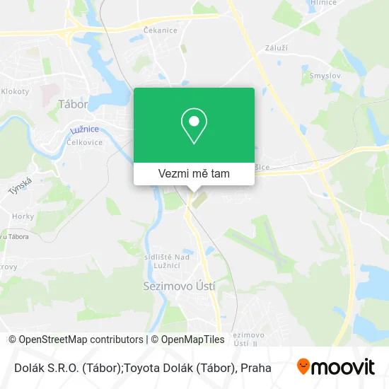 Dolák S.R.O. (Tábor);Toyota Dolák (Tábor) mapa