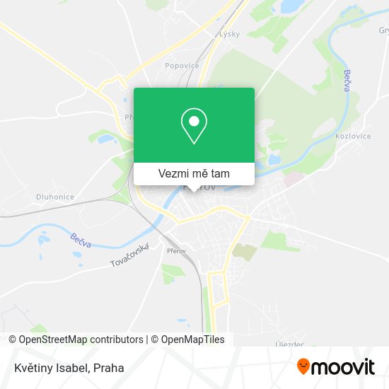 Květiny Isabel mapa