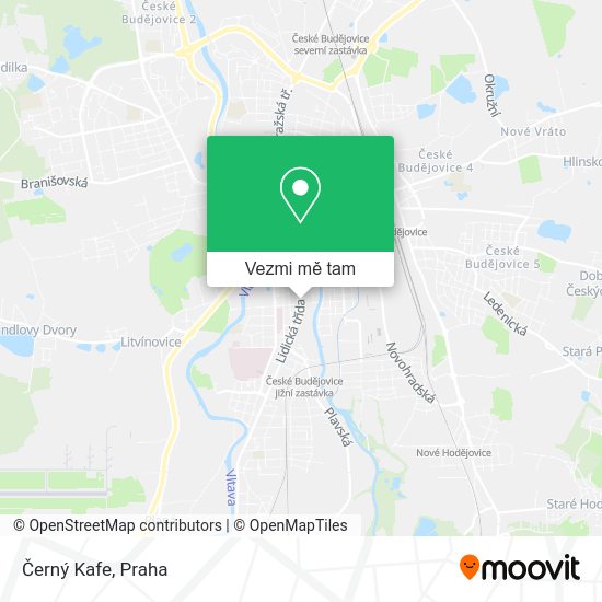 Černý Kafe mapa