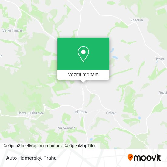 Auto Hamerský mapa
