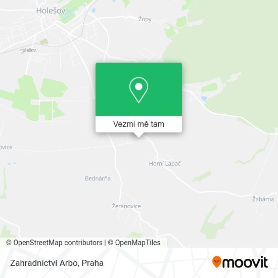 Zahradnictví Arbo mapa