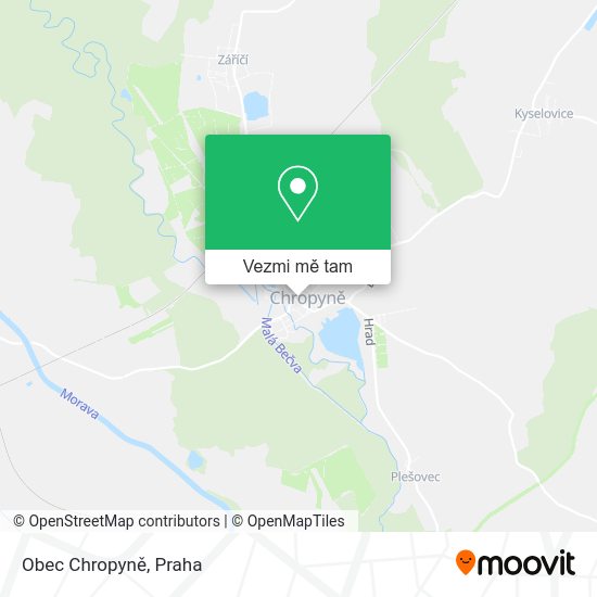 Obec Chropyně mapa