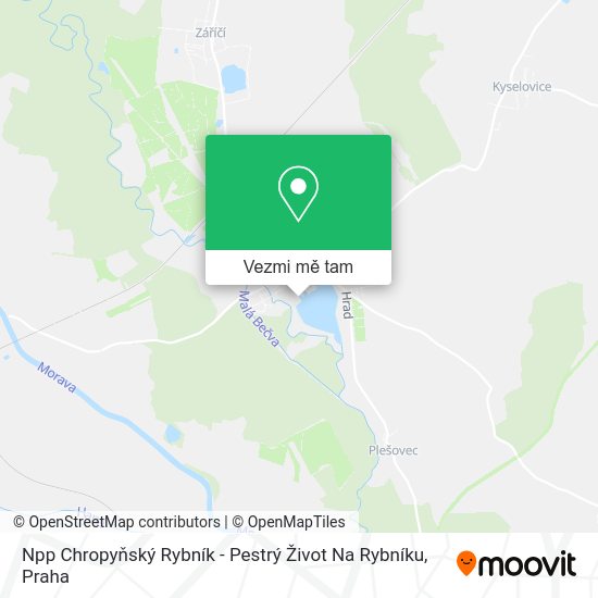 Npp Chropyňský Rybník - Pestrý Život Na Rybníku mapa