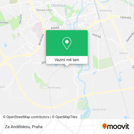 Za Andělskou mapa