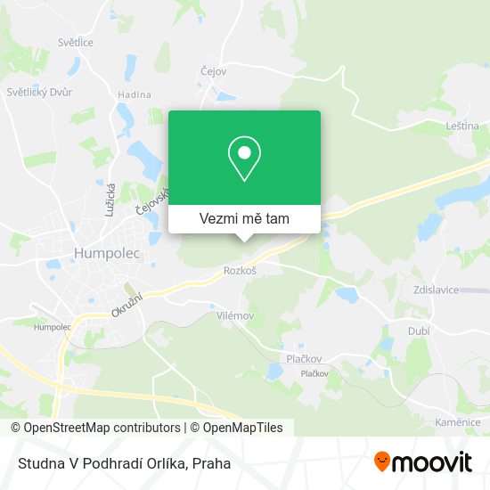 Studna V Podhradí Orlíka mapa