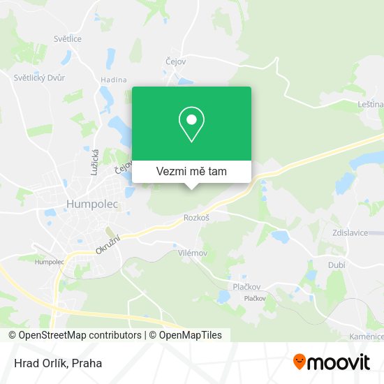 Hrad Orlík mapa