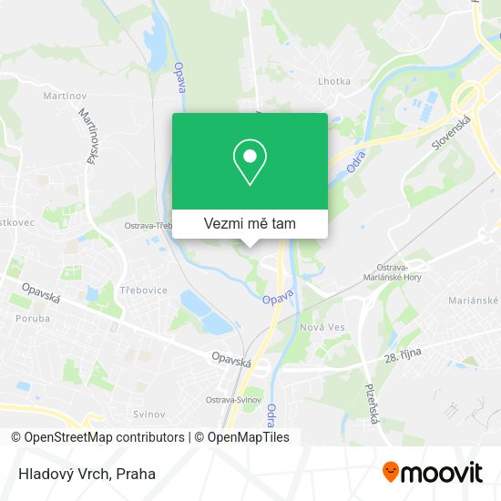 Hladový Vrch mapa