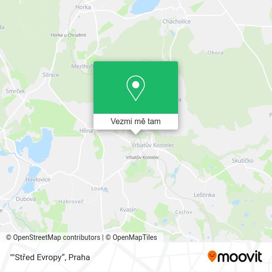 ""Střed Evropy“ mapa